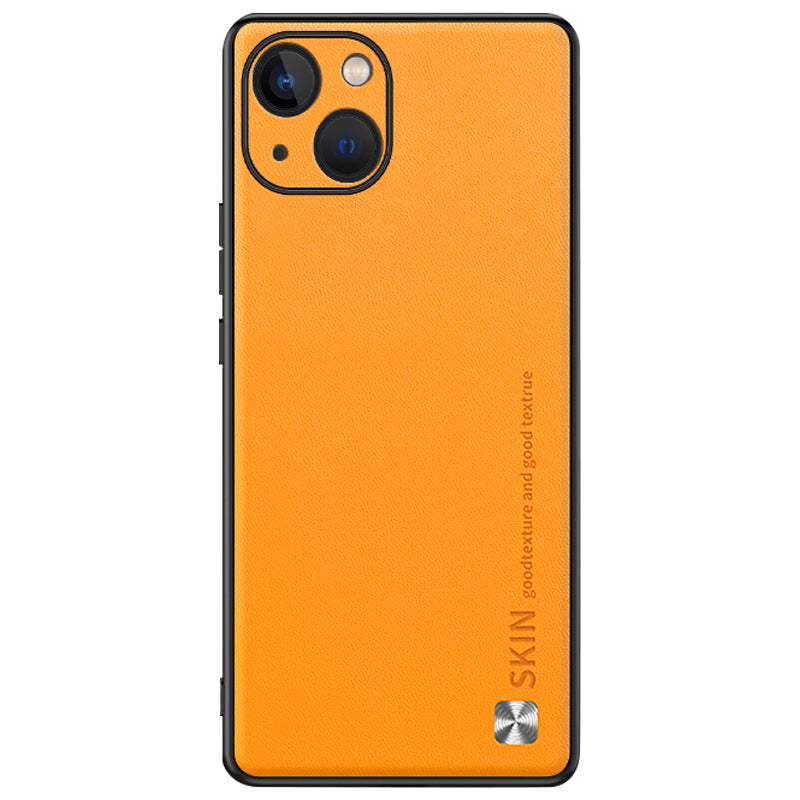 For iPhone 13 6.1 inch Metal Decor Anti-scratch Protective Shell PU Leather Coated PC+TPU Phone Case For iPhone 13 6.1 inch Metal Decor Anti-scratch Protective Shell PU Leather Coated PC+TPU Phone Case